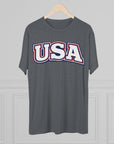 USA Retro Arch Tee | Patriotic Red White Blue Graphic Shirt