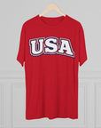 USA Retro Arch Tee | Patriotic Red White Blue Graphic Shirt