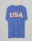 USA Retro Arch Tee | Patriotic Red White Blue Graphic Shirt