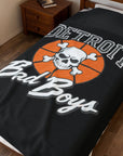 Detroit Bad Boys Skull Basketball Blanket | Velveteen Plush Blanket