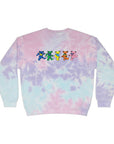 Dancing Rainbow Bears Sweatshirt | Light Blue Tie-Dye Crewneck
