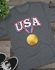 USA Medal Graphic Tee | Patriotic Sports Shirt, 4th of July Apparel