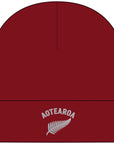 Aotearoa Beanie | New Zealand Cuff Beanie | Silver Fern Beanie | Kiwi Beanie Hat | NZ Beanie | Embroidered Cuffed Beanie