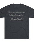 Time Waits for No One Except Chuck Norris Shirt | Funny Quote Tee | Retro Humor Shirt | Dad Joke Gift | Triblend buttery soft shirt