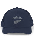 Aotearoa Hat Embroidered | Silver Fern Hat | New Zealand Cap | Kiwi Hat | NZ Pride Hat | Minimalist Snapback Trucker Hat