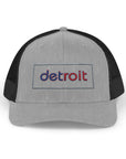 Detroit Hat Embroidered | Red Blue Detroit Cap | Lowercase Detroit Hat | Detroit Basketball Colors Hat | Minimalist Snapback | Trucker Hat
