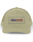 Detroit Hat Embroidered | Red Blue Detroit Cap | Lowercase Detroit Hat | Detroit Basketball Colors Hat | Minimalist Snapback | Trucker Hat