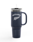 Aotearoa 40oz Travel Mug | Stanley Style Tumbler | New Zealand Insulated Mug | Silver Fern Cup | Kiwi Travel Cup | Large Handle Tumbler