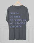 Detroit Lions Names Stack Tee | Goff Gibbs St. Brown Williams LaPorta T-Shirt | Triblend Comfy Soft Buttery Feel