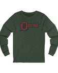 Detroit Jersey Long Sleeve T - Festive Red White Blue 4th of July Tee, Unisex Top Shirt Sweatshirt Hoodie, Detroit Baseball Fan Apparel - Selden & Kingsley