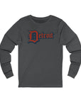 Detroit Jersey Long Sleeve T - Festive Red White Blue 4th of July Tee, Unisex Top Shirt Sweatshirt Hoodie, Detroit Baseball Fan Apparel - Selden & Kingsley