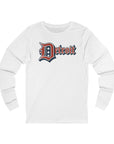 Detroit Jersey Long Sleeve T - Festive Red White Blue 4th of July Tee, Unisex Top Shirt Sweatshirt Hoodie, Detroit Baseball Fan Apparel - Selden & Kingsley