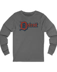 Detroit Jersey Long Sleeve T - Festive Red White Blue 4th of July Tee, Unisex Top Shirt Sweatshirt Hoodie, Detroit Baseball Fan Apparel - Selden & Kingsley