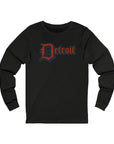 Detroit Jersey Long Sleeve T - Festive Red White Blue 4th of July Tee, Unisex Top Shirt Sweatshirt Hoodie, Detroit Baseball Fan Apparel - Selden & Kingsley