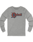 Detroit Jersey Long Sleeve T - Festive Red White Blue 4th of July Tee, Unisex Top Shirt Sweatshirt Hoodie, Detroit Baseball Fan Apparel - Selden & Kingsley