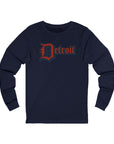 Detroit Jersey Long Sleeve T - Festive Red White Blue 4th of July Tee, Unisex Top Shirt Sweatshirt Hoodie, Detroit Baseball Fan Apparel - Selden & Kingsley