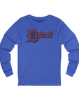 Detroit Jersey Long Sleeve T - Festive Red White Blue 4th of July Tee, Unisex Top Shirt Sweatshirt Hoodie, Detroit Baseball Fan Apparel - Selden & Kingsley