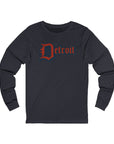 Detroit Jersey Long Sleeve T - Festive Red White Blue 4th of July Tee, Unisex Top Shirt Sweatshirt Hoodie, Detroit Baseball Fan Apparel - Selden & Kingsley