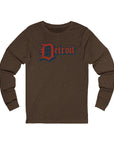 Detroit Jersey Long Sleeve T - Festive Red White Blue 4th of July Tee, Unisex Top Shirt Sweatshirt Hoodie, Detroit Baseball Fan Apparel - Selden & Kingsley