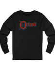 Detroit Jersey Long Sleeve T - Festive Red White Blue 4th of July Tee, Unisex Top Shirt Sweatshirt Hoodie, Detroit Baseball Fan Apparel - Selden & Kingsley
