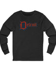 Detroit Jersey Long Sleeve T - Festive Red White Blue 4th of July Tee, Unisex Top Shirt Sweatshirt Hoodie, Detroit Baseball Fan Apparel - Selden & Kingsley