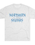 Detroit Lions Northern Savages Tri - Blend Tee - Dan Campbell Football Fan Apparel, Gift for Hard - Nosed Sports Enthusiasts, Crewneck Shirt, - Selden & Kingsley