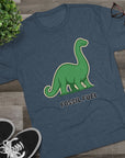Dinosaur Fossil Fuel Unisex Tee Shirt, Brontosaurus Sinclaire Logo Shirt, Cheeky Tee, Jurassic Park Shirt, Funny Dino T-Shirt, Tri - Blend - Selden & Kingsley