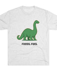 Dinosaur Fossil Fuel Unisex Tee Shirt, Brontosaurus Sinclaire Logo Shirt, Cheeky Tee, Jurassic Park Shirt, Funny Dino T-Shirt, Tri - Blend - Selden & Kingsley