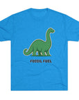 Dinosaur Fossil Fuel Unisex Tee Shirt, Brontosaurus Sinclaire Logo Shirt, Cheeky Tee, Jurassic Park Shirt, Funny Dino T-Shirt, Tri - Blend - Selden & Kingsley