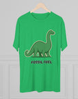 Dinosaur Fossil Fuel Unisex Tee Shirt, Brontosaurus Sinclaire Logo Shirt, Cheeky Tee, Jurassic Park Shirt, Funny Dino T-Shirt, Tri - Blend - Selden & Kingsley