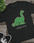 Dinosaur Fossil Fuel Unisex Tee Shirt, Brontosaurus Sinclaire Logo Shirt, Cheeky Tee, Jurassic Park Shirt, Funny Dino T-Shirt, Tri - Blend - Selden & Kingsley