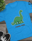 Dinosaur Fossil Fuel Unisex Tee Shirt, Brontosaurus Sinclaire Logo Shirt, Cheeky Tee, Jurassic Park Shirt, Funny Dino T-Shirt, Tri - Blend - Selden & Kingsley