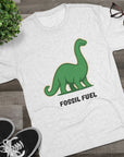 Dinosaur Fossil Fuel Unisex Tee Shirt, Brontosaurus Sinclaire Logo Shirt, Cheeky Tee, Jurassic Park Shirt, Funny Dino T-Shirt, Tri - Blend - Selden & Kingsley