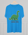 Dinosaur Fossil Fuel Unisex Tee Shirt, Brontosaurus Sinclaire Logo Shirt, Cheeky Tee, Jurassic Park Shirt, Funny Dino T-Shirt, Tri - Blend - Selden & Kingsley