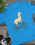 Funny Quirky Animal Llama on a Bike Shirt, Unisex Tee, Novelty Alpaca Cycling T-Shirt, Cute Animal Lover Gift, Comfy Graphic Tee - Selden & Kingsley