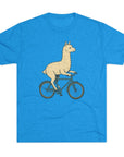 Funny Quirky Animal Llama on a Bike Shirt, Unisex Tee, Novelty Alpaca Cycling T-Shirt, Cute Animal Lover Gift, Comfy Graphic Tee - Selden & Kingsley