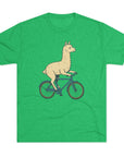 Funny Quirky Animal Llama on a Bike Shirt, Unisex Tee, Novelty Alpaca Cycling T-Shirt, Cute Animal Lover Gift, Comfy Graphic Tee - Selden & Kingsley