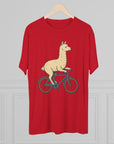 Funny Quirky Animal Llama on a Bike Shirt, Unisex Tee, Novelty Alpaca Cycling T-Shirt, Cute Animal Lover Gift, Comfy Graphic Tee - Selden & Kingsley