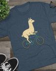 Funny Quirky Animal Llama on a Bike Shirt, Unisex Tee, Novelty Alpaca Cycling T-Shirt, Cute Animal Lover Gift, Comfy Graphic Tee - Selden & Kingsley