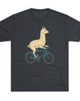 Funny Quirky Animal Llama on a Bike Shirt, Unisex Tee, Novelty Alpaca Cycling T-Shirt, Cute Animal Lover Gift, Comfy Graphic Tee - Selden & Kingsley