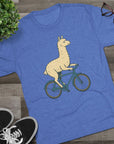 Funny Quirky Animal Llama on a Bike Shirt, Unisex Tee, Novelty Alpaca Cycling T-Shirt, Cute Animal Lover Gift, Comfy Graphic Tee - Selden & Kingsley