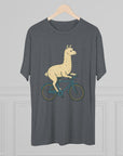 Funny Quirky Animal Llama on a Bike Shirt, Unisex Tee, Novelty Alpaca Cycling T-Shirt, Cute Animal Lover Gift, Comfy Graphic Tee - Selden & Kingsley