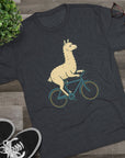 Funny Quirky Animal Llama on a Bike Shirt, Unisex Tee, Novelty Alpaca Cycling T-Shirt, Cute Animal Lover Gift, Comfy Graphic Tee - Selden & Kingsley