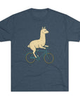Funny Quirky Animal Llama on a Bike Shirt, Unisex Tee, Novelty Alpaca Cycling T-Shirt, Cute Animal Lover Gift, Comfy Graphic Tee - Selden & Kingsley