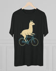 Funny Quirky Animal Llama on a Bike Shirt, Unisex Tee, Novelty Alpaca Cycling T-Shirt, Cute Animal Lover Gift, Comfy Graphic Tee - Selden & Kingsley