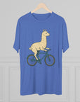 Funny Quirky Animal Llama on a Bike Shirt, Unisex Tee, Novelty Alpaca Cycling T-Shirt, Cute Animal Lover Gift, Comfy Graphic Tee - Selden & Kingsley