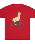Funny Quirky Animal Llama on a Bike Shirt, Unisex Tee, Novelty Alpaca Cycling T-Shirt, Cute Animal Lover Gift, Comfy Graphic Tee - Selden & Kingsley