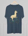 Funny Quirky Animal Llama on a Bike Shirt, Unisex Tee, Novelty Alpaca Cycling T-Shirt, Cute Animal Lover Gift, Comfy Graphic Tee - Selden & Kingsley
