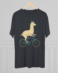 Funny Quirky Animal Llama on a Bike Shirt, Unisex Tee, Novelty Alpaca Cycling T-Shirt, Cute Animal Lover Gift, Comfy Graphic Tee - Selden & Kingsley