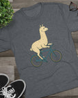 Funny Quirky Animal Llama on a Bike Shirt, Unisex Tee, Novelty Alpaca Cycling T-Shirt, Cute Animal Lover Gift, Comfy Graphic Tee - Selden & Kingsley